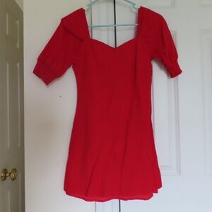 Red mini dress